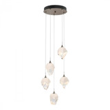 Hubbardton Forge Chrysalis Pendant, 5-Light, Bronze, White Polished Crystal, 15.4"W (131137-SKT-STND-05-WP0754 5YX0NL) 