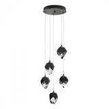 Hubbardton Forge Chrysalis Pendant, 5-Light, Oil Rubbed Bronze, Black Polished Crystal, 15.4"W (131137-SKT-STND-14-BP0754 5YZTFM) 