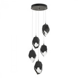 Hubbardton Forge Chrysalis Pendant, 5-Light, Natural Iron, Black Polished Crystal, 16.1"W (131138-SKT-STND-20-BP0755 5YZTH4) 