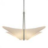 Hubbardton Forge Kirigami Pendant, 4-Lights, Vintage Platinum, Spun Frost Shade, 23.7"W (133305-SKT-MULT-82-SH1995 5Z00C5) 