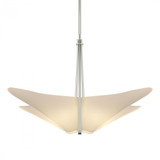 Hubbardton Forge Kirigami Pendant, 4-Lights, Sterling, Spun Frost Shade, 23.7"W (133305-SKT-MULT-85-SH1995 5Z00C7) 