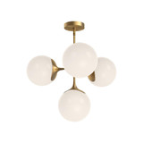 Alora Lighting Nouveau Chandelier, 4-Light, Aged Gold, Opal Matte Glass, 26"D (CH505426AGOP 706TVJ1) 