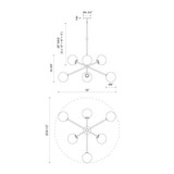 Alora Lighting Cassia Chandelier, 6-Light, Matte Black, Opal Matte Glass, 39.5"D (CH549640MBOP 706TTJW) 