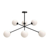 Alora Lighting Cassia Chandelier, 6-Light, Matte Black, Opal Matte Glass, 39.5"D (CH549640MBOP 706TTJW) 