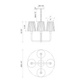 Alora Lighting Plisse Chandelier, 4-Light, Matte Black, Opal Matte Glass, 22.5"D 