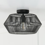 Capital 1-Light Angular Metal Semi-Flush in Matte Black 