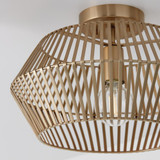 Capital 1-Light Angular Metal Semi-Flush in Matte Brass 