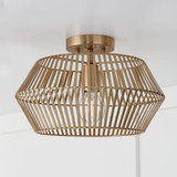 Capital 1-Light Angular Metal Semi-Flush in Matte Brass 