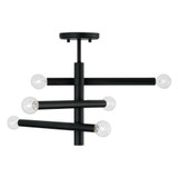 Capital 6-Light Modern Sputnik Semi-Flush in Matte Black 