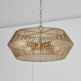 Capital 4-Light Angular Metal Pendant in Matte Brass 