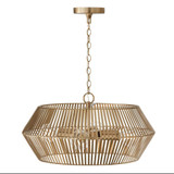 Capital 4-Light Angular Metal Pendant in Matte Brass 