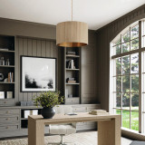 Capital 3-Light Pendant in Matte Brass and Handcrafted Mango Wood in White Wash 