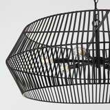 Capital 6-Light Angular Metal Chandelier in Matte Black 