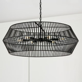 Capital 6-Light Angular Metal Chandelier in Matte Black 