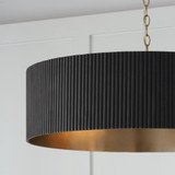 Capital 4-Light Chandelier in Matte Brass and Handcrafted Mango Wood in Black Stain 