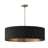 Capital 4-Light Chandelier in Matte Brass and Handcrafted Mango Wood in Black Stain 