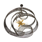 Varaluz Flow 6 Light Twist Pendant - Matte Black/French Gold 