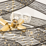 Varaluz Flow 6 Light Twist Pendant - Matte Black/French Gold 