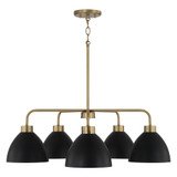 Capital 5-Light Chandelier in Aged Brass and Black 
