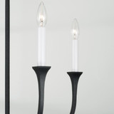 Capital 4-Light Chandelier in Black Iron with Interchangeable White or Black Iron Candle Sleeves 
