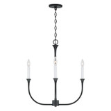 Capital 4-Light Chandelier in Black Iron with Interchangeable White or Black Iron Candle Sleeves 