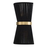 Capital 2-Light Sconce in Hand wrapped Black Rope String and Hand-Distressed Patinaed Brass 