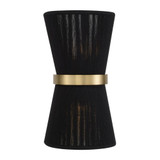 Capital 2-Light Sconce in Hand wrapped Black Rope String and Hand-Distressed Patinaed Brass 