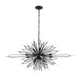 Varaluz Orbital 20 Light Linear Chandelier - Oval, Carbon Black 