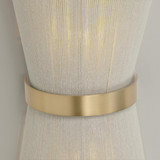 Capital 2-Light Sconce in Hand wrapped Bleached Natural Rope String and Hand-Distressed Patinaed Brass 