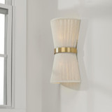Capital 2-Light Sconce in Hand wrapped Bleached Natural Rope String and Hand-Distressed Patinaed Brass 