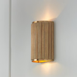 Capital 2-Light Sconce in Matte Brass and Handcrafted Mango Wood in White Wash 
