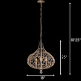 Varaluz Bask 3 Light Crystal Pendant - Gold Dust 