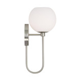 Capital 1-Light Circular Globe Sconce in Brushed Nickel 