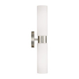 Capital 2-Light Dual Linear Sconce Bath Bar in Brushed Nickel with Soft White Glass 