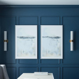 Capital 2-Light Dual Linear Sconce Bath Bar in Aged Brass with Soft White Glass 