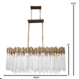 Varaluz Matrix 8 Light Linear Chandelier - Havana Gold 