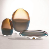 Global Views Oval Large Pistachio Amber Vase 