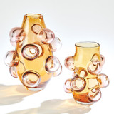 Global Views Bubbled Small Amber Blush  Vase 