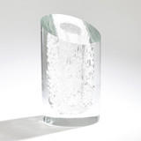 Global Views Slant Clear with Bubbles Vase 
