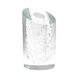 Global Views Slant Clear with Bubbles Vase 