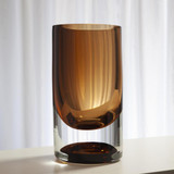 Global Views Thick Cylinder Large Amber Tobacco Vase 