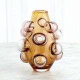 Global Views Bubbled Large Amber Blush  Vase 