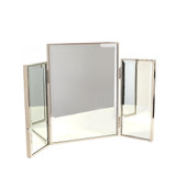 Global Views Tri-Fold Nickel Vanity Mirror 