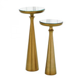 Global Views Minaret Small Satin Brass Accent Table 