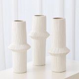 Global Views Ascending Ring Matte White High Vase 