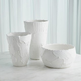 Global Views Chip Tall Matte White Vase 