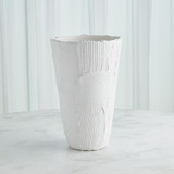Global Views Chip Tall Matte White Vase 