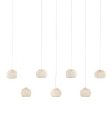 Currey and Company Piero White 7-Light Linear Multi-Drop Pendant 