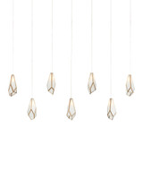 Currey and Company Glace White 7-Light Linear Multi-Drop Pendant 