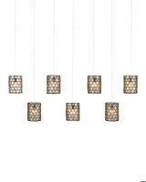 Currey and Company Regatta 7-Light Linear Multi-Drop Pendant 